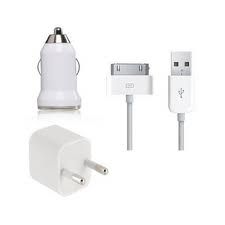 Kit Carregador (Cabo+ carregador de parede+ carregador para